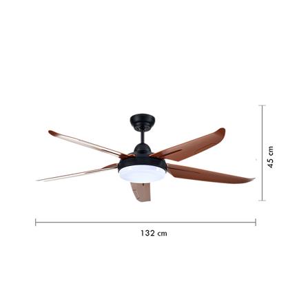 พัดลมโคมไฟ LED CARINI CN552 สีดำ/น้ำตาล 52 นิ้ว 5 ใบพัด 24 วัตต์ DAYLIGHT/COOLWHITE/WARMWHITE_5