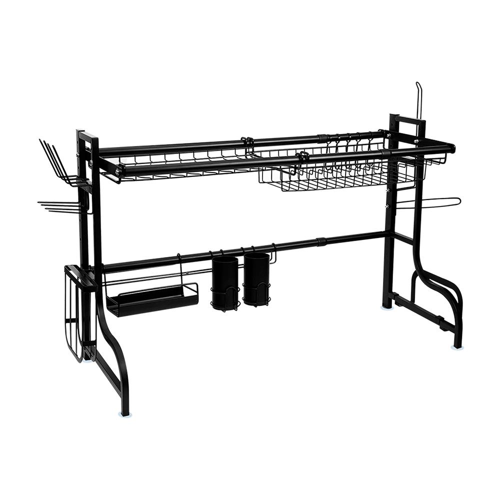 ชั้นคว่ำจานคร่อมซิงค์สเตนเลส ปรับระดับได้ HOMEST IC-008853 สีดำ