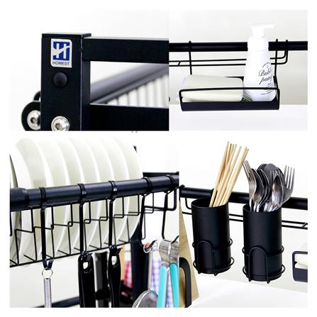 ชั้นคว่ำจานคร่อมซิงค์สเตนเลส ปรับระดับได้ HOMEST IC-008853 สีดำ_4