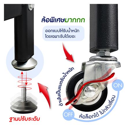 ชั้นวางของยืดหดได้ 3 ชั้น มีล้อ HOMEST IC-008844 83x37x42 ซม. สีดำ_5