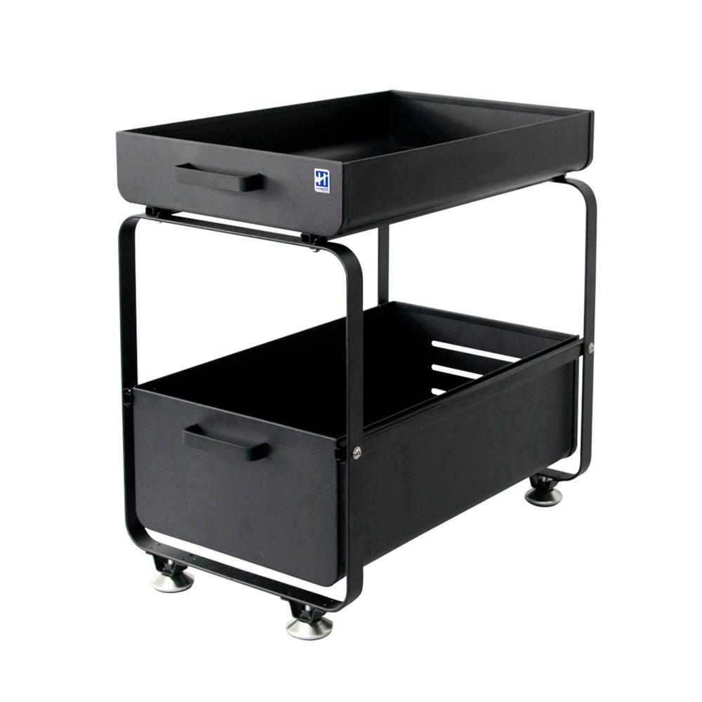 ชั้นวางของแบบลิ้นชัก 2 ชั้น HOMEST IC-008858 สีดำ