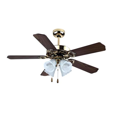 พัดลมโคมไฟ CARINI 542-4PB สีน้ำตาล/ทองเหลืองรมดำ 42 นิ้ว 5 ใบพัด 4 โคมไฟ_0