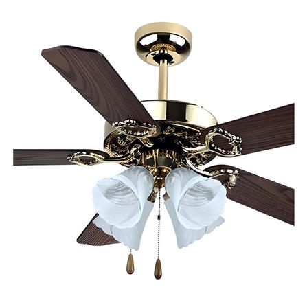 พัดลมโคมไฟ CARINI 542-4PB สีน้ำตาล/ทองเหลืองรมดำ 42 นิ้ว 5 ใบพัด 4 โคมไฟ_1