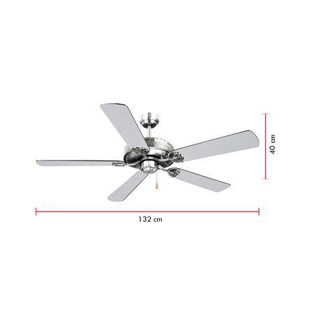 พัดลมไม่มีโคมไฟ CARINI 552-NC สีขาว/สีเงิน 52 นิ้ว 5 ใบพัด_5