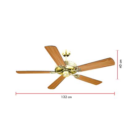 พัดลมไม่มีโคมไฟ CARINI 552-PB สีน้ำตาล/ทอง 52 นิ้ว 5 ใบพัด_5