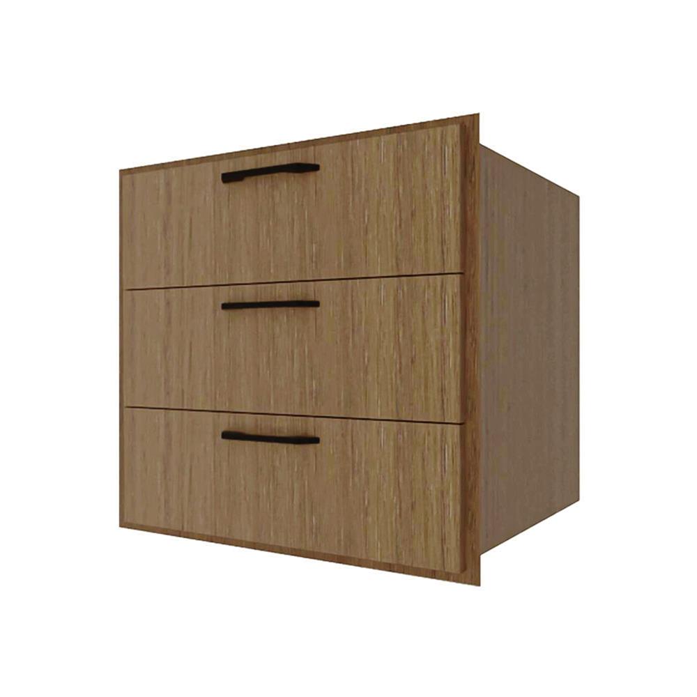 ตู้ลิ้นชัก 3 ชั้น WPC PARAZZO ENZO มือจับดำ 70x60 ซม. สีช็อกโกแลต