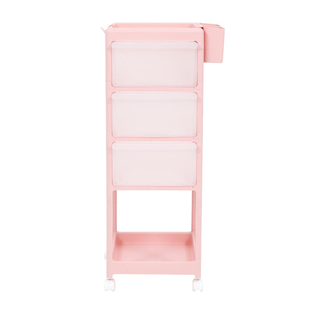 ชั้นวางของ 4 ชั้น มีล้อ STACKO VIVE 42x46x89 ซม. สีชมพู