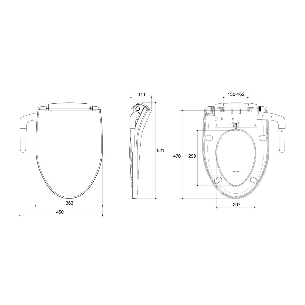 ฝารองนั่งอเนกประสงค์แบบไม่ใช้ไฟฟ้า KOHLER K-5724K-0 สีขาว