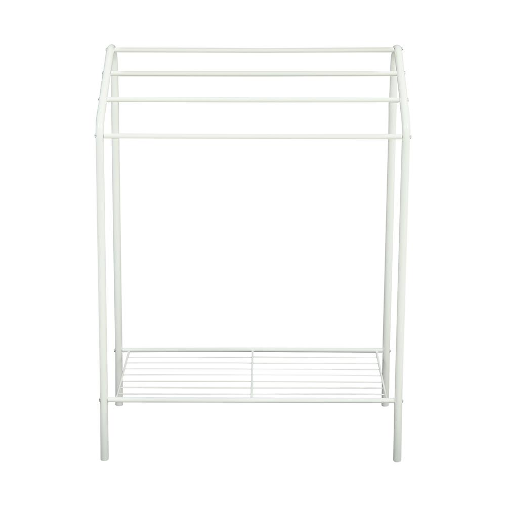 ราวพาดผ้า 5 เส้น มีชั้นวางของ PLIM SNOW 60 ซม. สีขาว