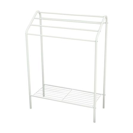 ราวพาดผ้า 5 เส้น มีชั้นวางของ PLIM SNOW 60 ซม. สีขาว_0