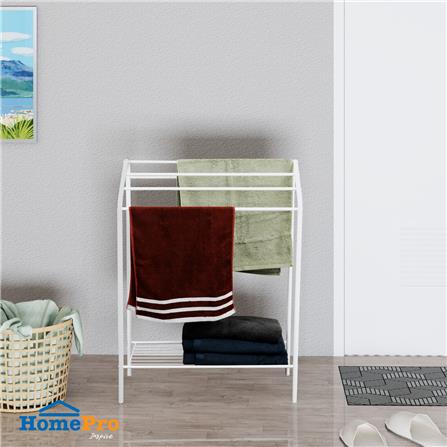 ราวพาดผ้า 5 เส้น มีชั้นวางของ PLIM SNOW 60 ซม. สีขาว_6