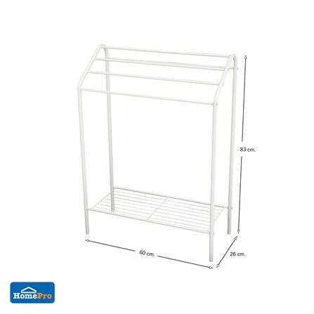 ราวพาดผ้า 5 เส้น มีชั้นวางของ PLIM SNOW 60 ซม. สีขาว_7