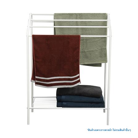 ราวพาดผ้า 5 เส้น มีชั้นวางของ PLIM SNOW 60 ซม. สีขาว_5