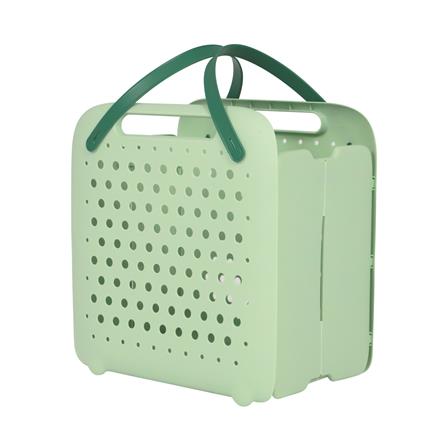 ตะกร้าผ้าหูหิ้วพับได้ PLIM FOLDABLE สีเขียว_1