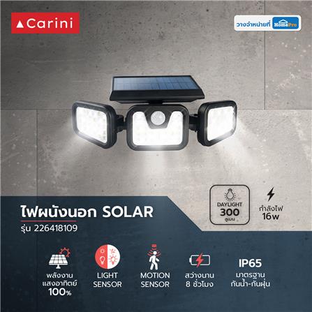 ไฟผนังภายนอก SOLAR CARINI 226418109 16 วัตต์ DAYLIGHT สีดำ_6