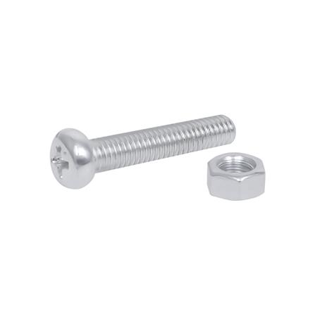 สกรูเกลียวมิลพร้อมนอต JP DEXZON 5X25 มม. แพ็ก 25 ชิ้น