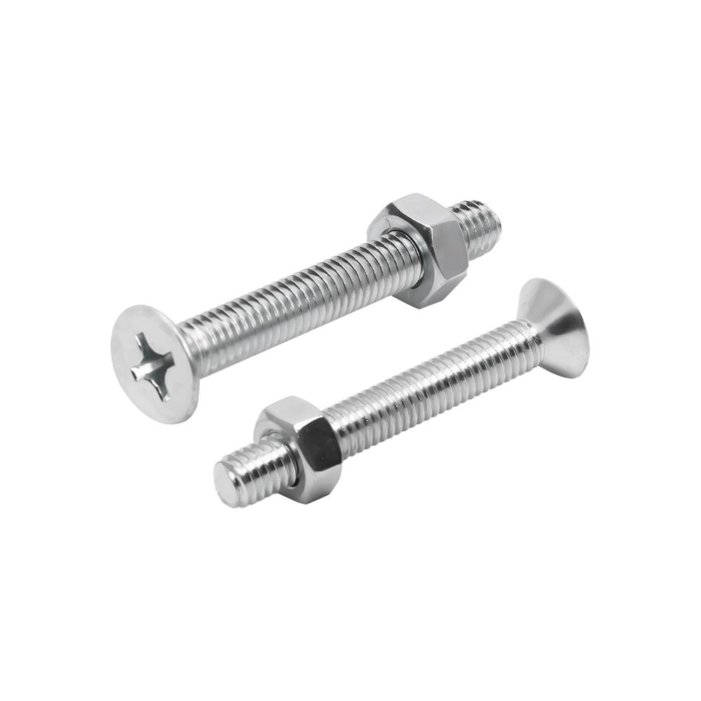 สกรูเกลียวมิลพร้อมนอต JF DEXZON 6X45 มม. แพ็ก 25 ชิ้น