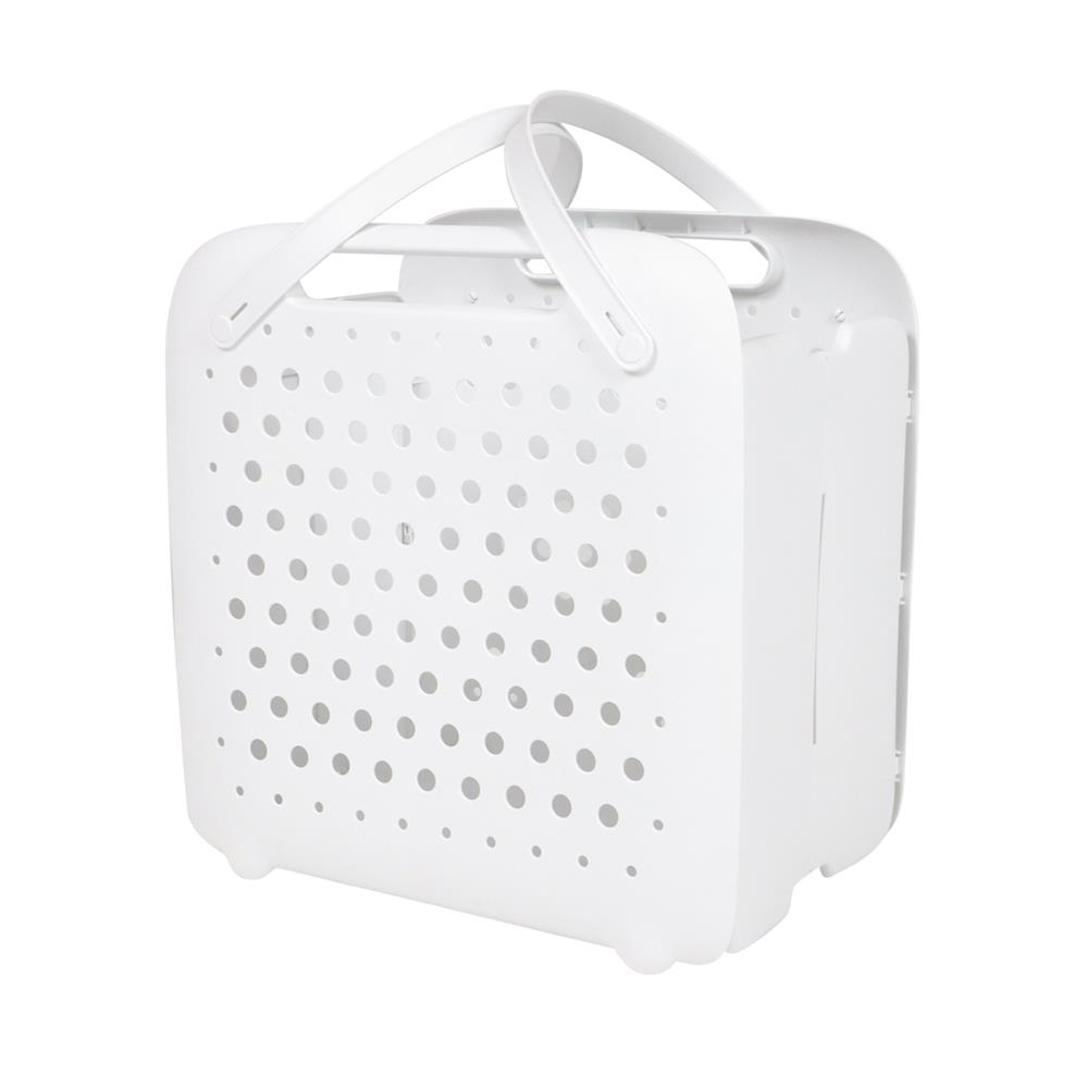 ตะกร้าผ้าหูหิ้วพับได้ PLIM FOLDABLE สีขาว_0