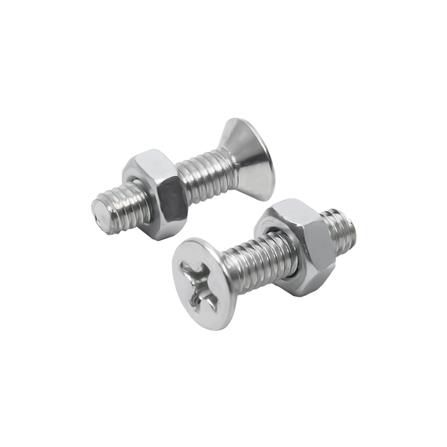 สกรูเกลียวมิลพร้อมนอต JF DEXZON 4X15 มม. แพ็ก 25 ชิ้น