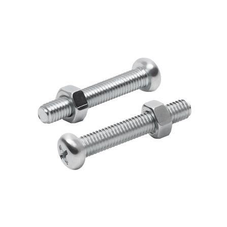 สกรูเกลียวมิลพร้อมนอต JP DEXZON 5X30 มม. แพ็ก 25 ชิ้น