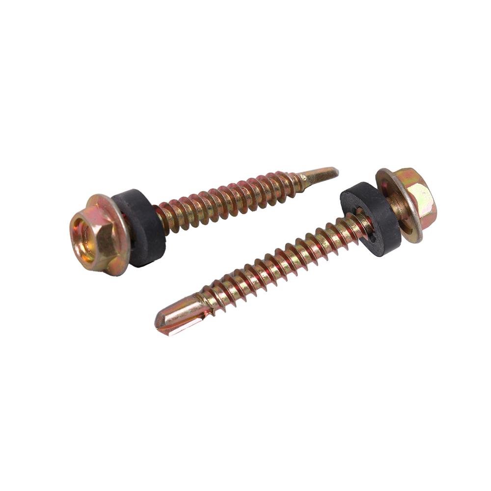 สกรูยึดหลังคาลอนคู่แปเหล็ก DEXZON 10x1-1/2 นิ้ว (แพ็ก 100 ชิ้น)