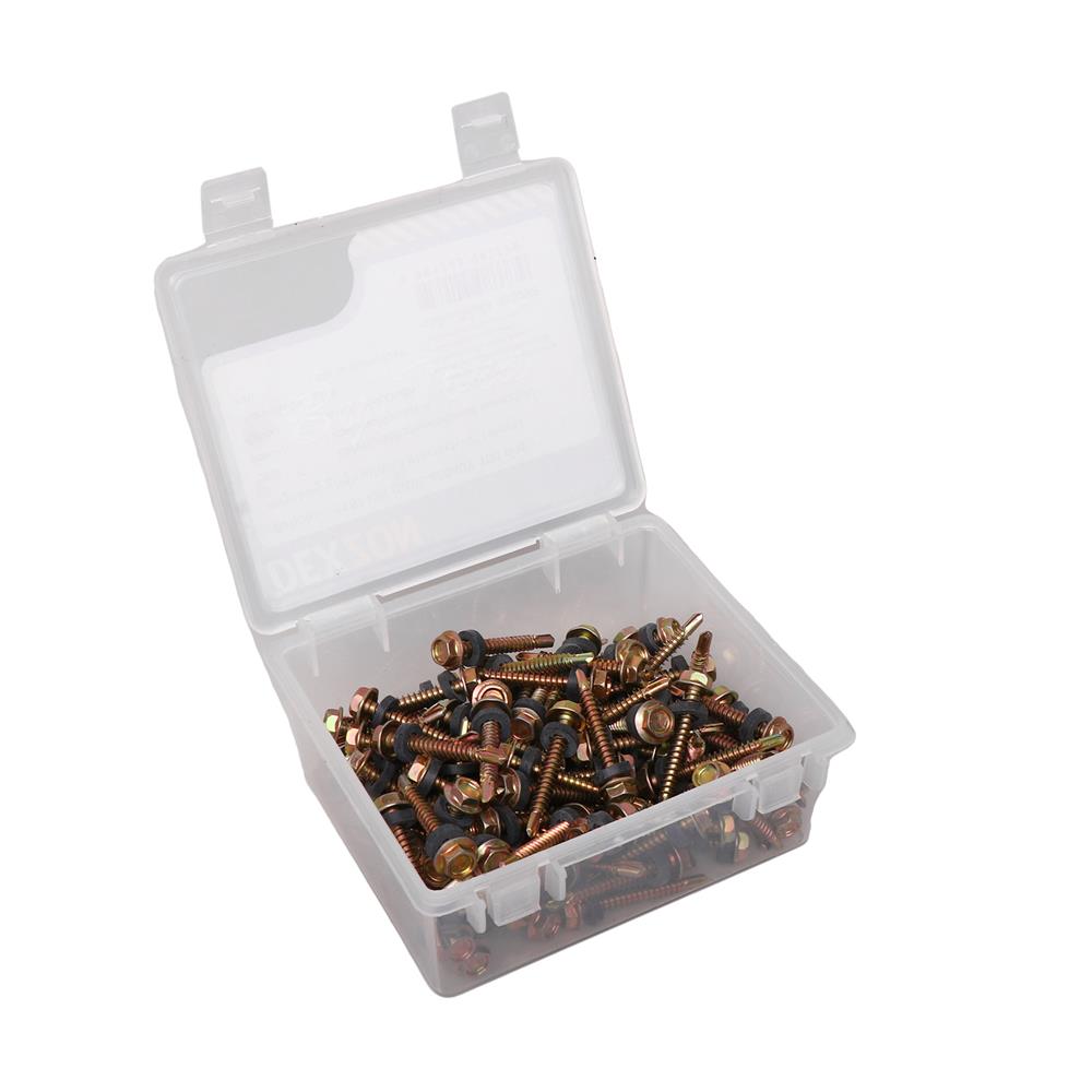 สกรูยึดหลังคาลอนคู่แปเหล็ก DEXZON 10x1-1/2 นิ้ว (แพ็ก 100 ชิ้น)