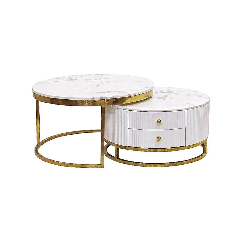 โต๊ะกลาง HS FURNITURE MALL CASEY สีขาว/ทอง