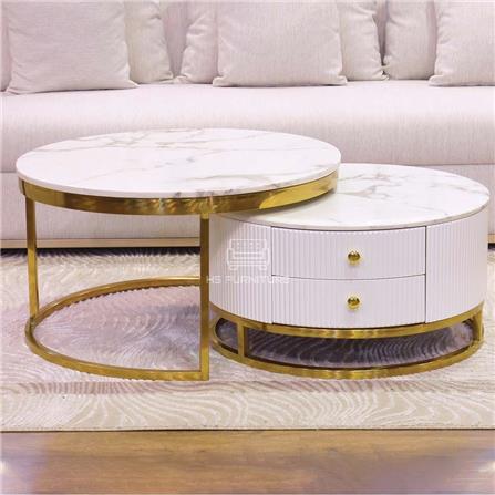 โต๊ะกลาง HS FURNITURE MALL CASEY สีขาว/ทอง_3