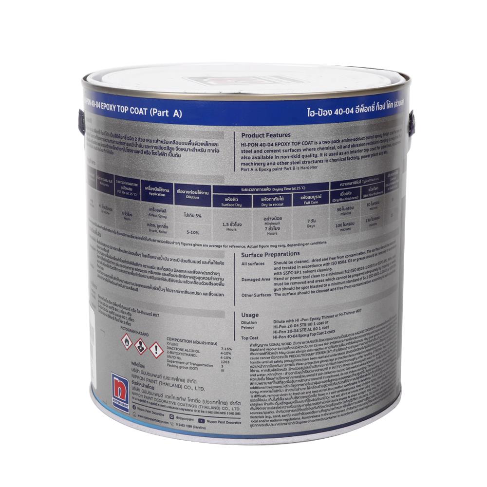 สีงานอุตสาหกรรม NIPPON PAINT HI-PON 40-04 PART A #1458 สีเขียว 4/5 แกลลอน