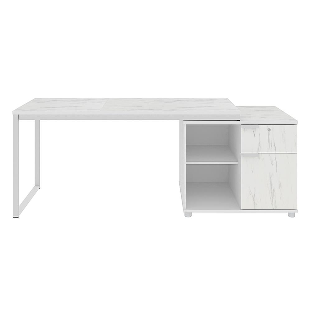 โต๊ะทำงานไม้ SURE HBD-1662 ลายหินอ่อนขาว