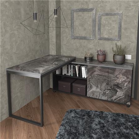 โต๊ะทำงานไม้ SURE HBD-1215C ลายหินอ่อนดำ_3