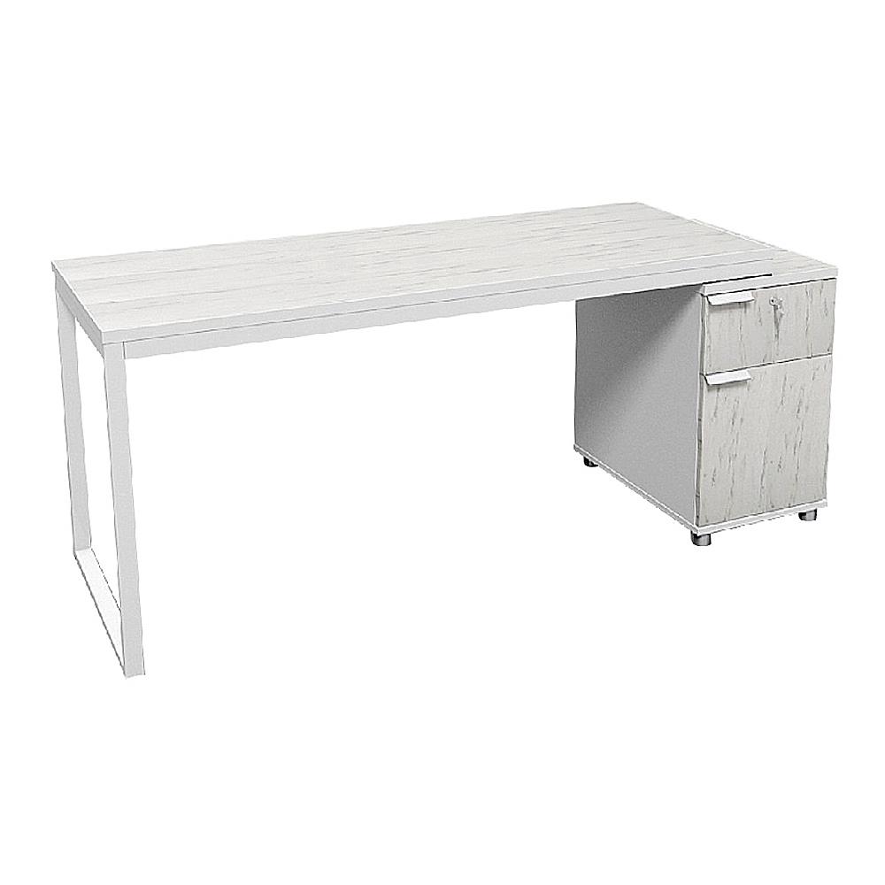 โต๊ะทำงานไม้ SURE HBD-1661 ลายหินอ่อน สีขาว