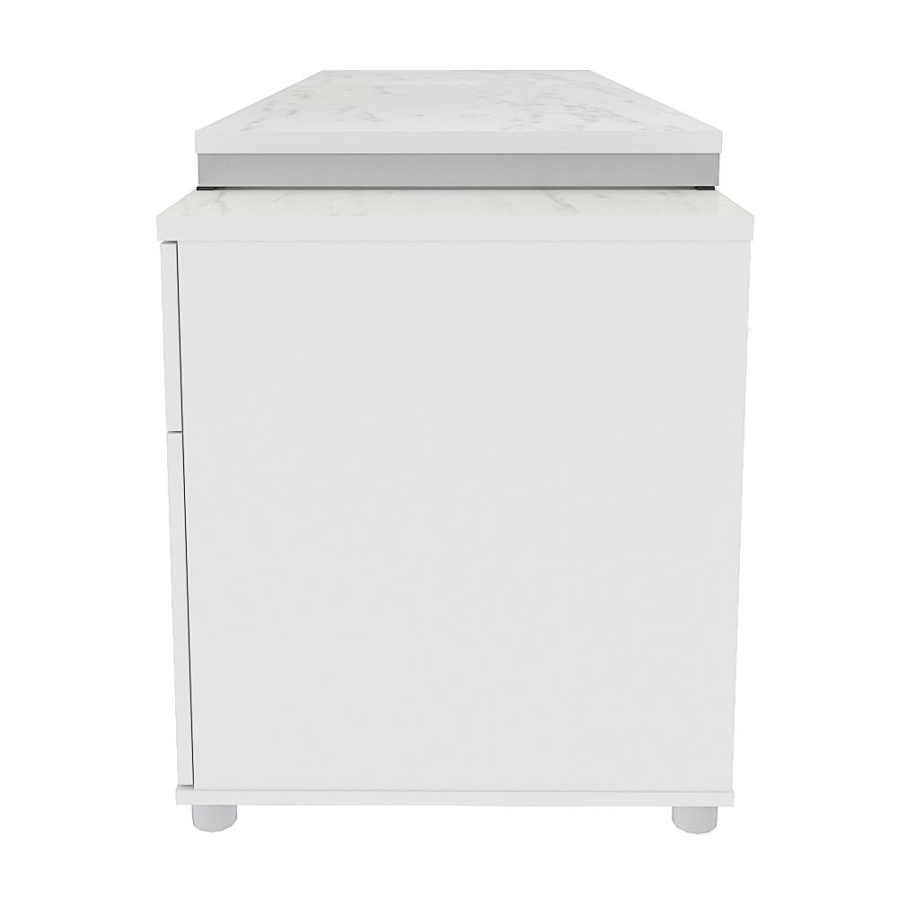 โต๊ะทำงานไม้ SURE HBD-1661 ลายหินอ่อน สีขาว