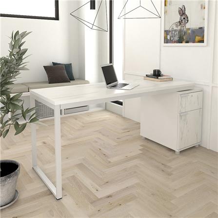 โต๊ะทำงานไม้ SURE HBD-1661 ลายหินอ่อน สีขาว_3