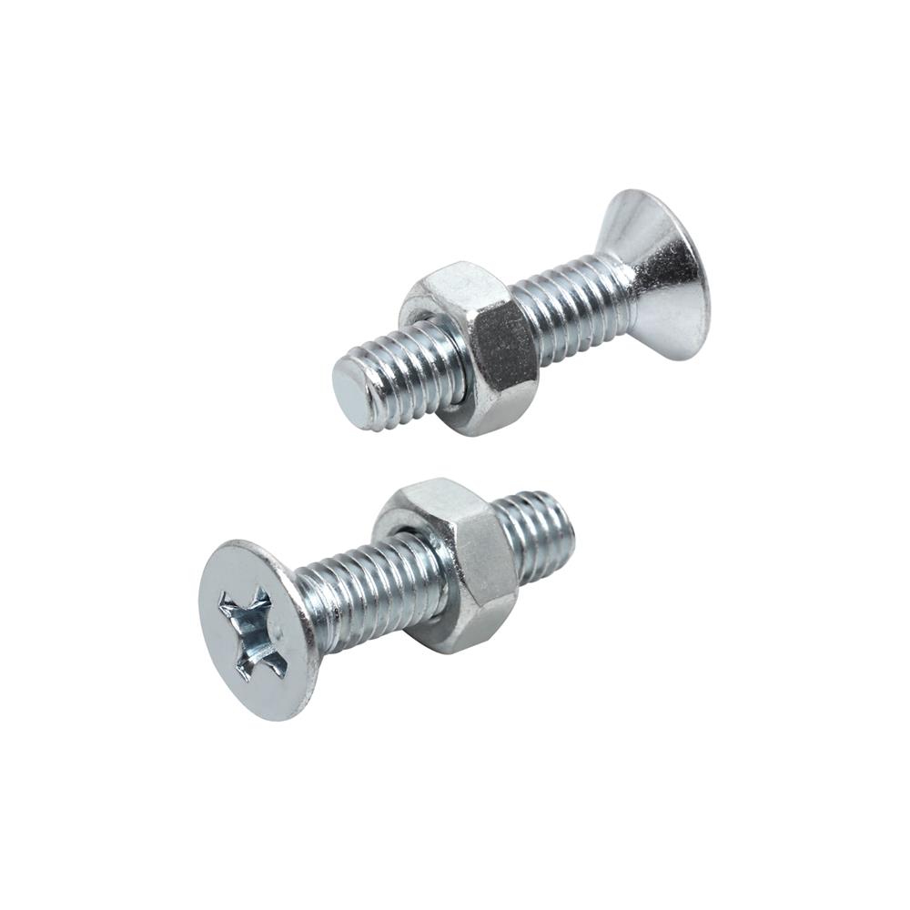 สกรูเกลียวมิลพร้อมนอต JF DEXZON 6X25 มม. แพ็ก 25 ชิ้น