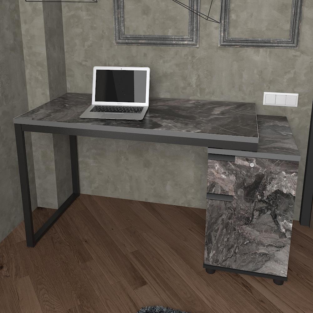 โต๊ะทำงานไม้ SURE HBD-1261 ลายหินอ่อนดำ