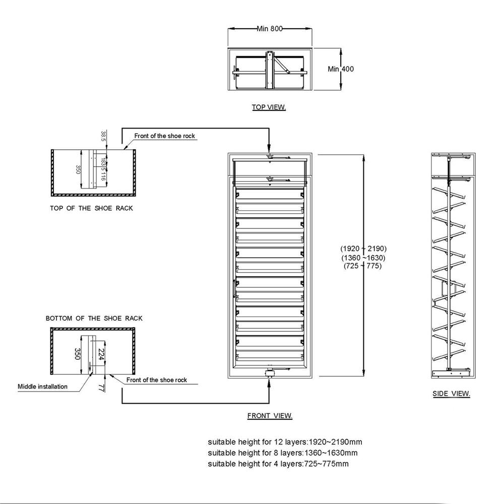 D.I.Y. ชั้นวางรองเท้า 8 ชั้น HAFELE หมุน 180 องศา สีมอคค่า