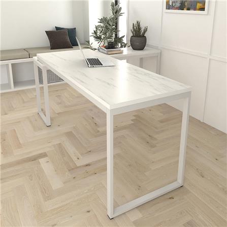 โต๊ะทำงานไม้ SURE HBD-1615 ลายหินอ่อนขาว_2