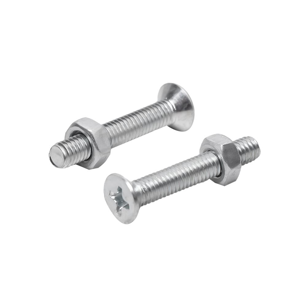 สกรูเกลียวมิลพร้อมนอต JF DEXZON 4X25 มม. แพ็ก 25 ชิ้น