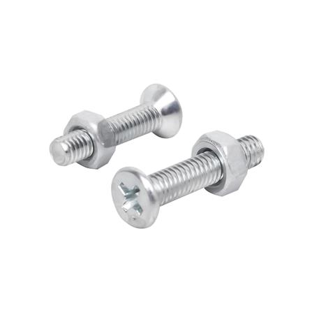 สกรูเกลียวมิลพร้อมนอต JF DEXZON 4X20 มม. แพ็ก 25 ชิ้น