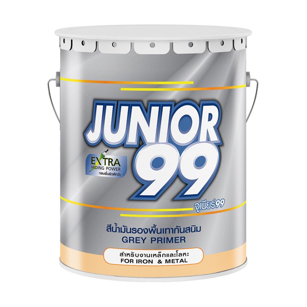 สีน้ำมันรองพื้นเทากันสนิม NIPPON PAINT JUNIOR 99 สีเทา 5 แกลลอน