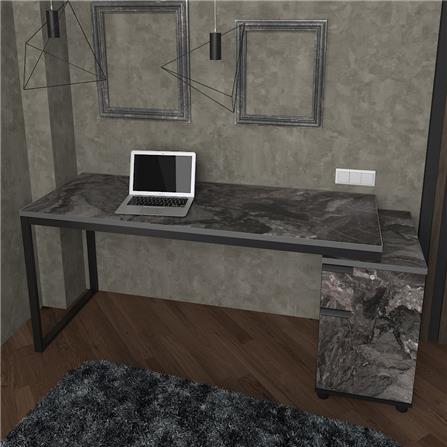 โต๊ะทำงานไม้ SURE HBD-1661 ลายหินอ่อนดำ_2