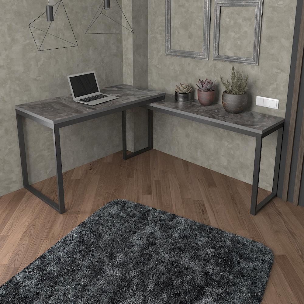 โต๊ะทำงานไม้ SURE HBD-1615 ลายหินอ่อนดำ