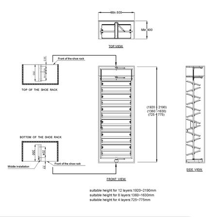 D.I.Y. ชั้นวางรองเท้า 12 ชั้น HAFELE หมุน 180 องศา สีมอคค่า_4
