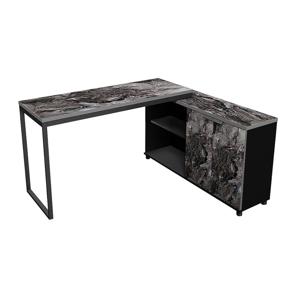 โต๊ะทำงานไม้ SURE HBD-1615C ลายหินอ่อน สีดำ