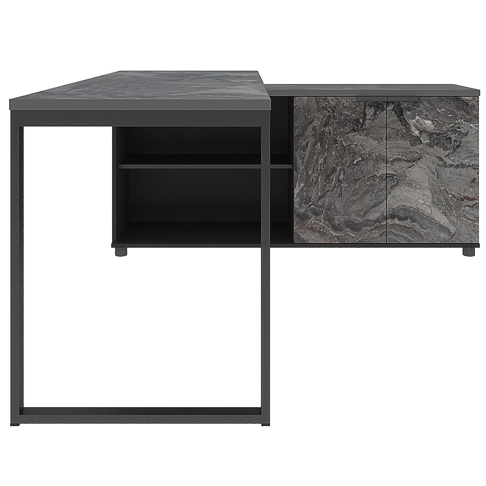 โต๊ะทำงานไม้ SURE HBD-1615C ลายหินอ่อน สีดำ