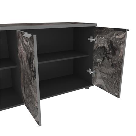 โต๊ะทำงานไม้ SURE HBD-1615C ลายหินอ่อน สีดำ_3