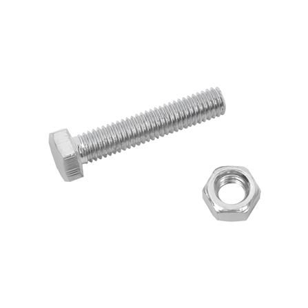 สกรูหัวหกเหลี่ยมพร้อมน็อต DEXZON 5x25 มม. แพ็ก 10 ชิ้น