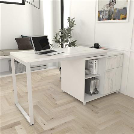 โต๊ะทำงานไม้ SURE HBD-1262 ลายหินขาว_3