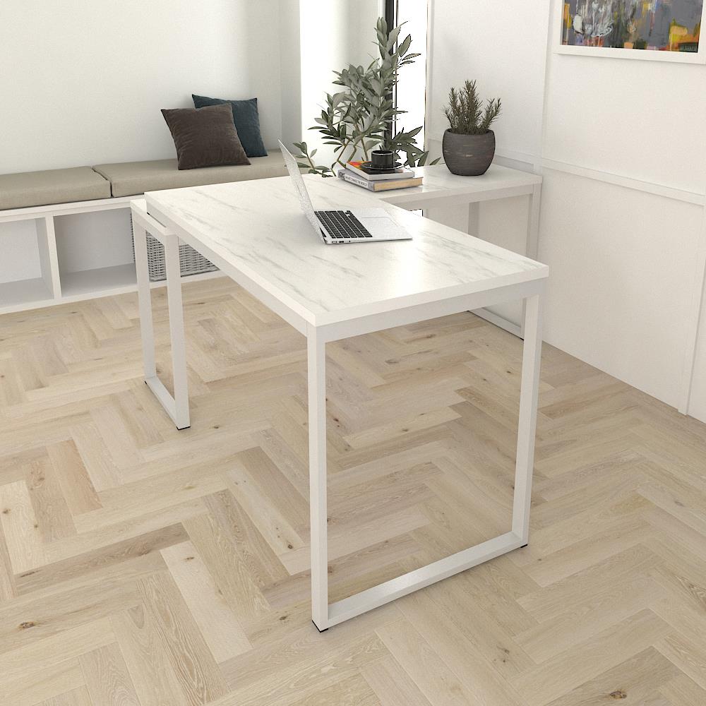 โต๊ะทำงานไม้ SURE HBD-1215 ลายหินอ่อนขาว